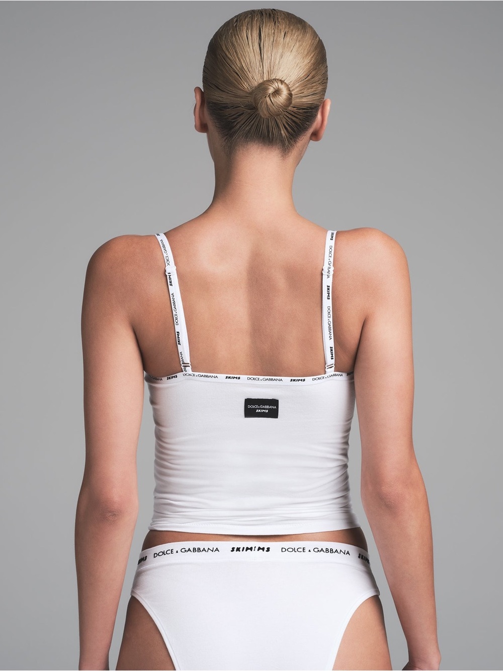 Skims x Dolce & Gabbana White Branded Camisole Scoop Neck Cami size Large